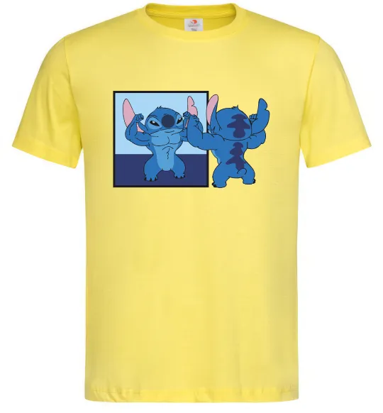 Мужская футболка Стіч у дзеркалі Лимонный фото