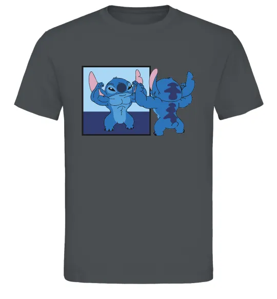 Мужская футболка Стіч у дзеркалі Графит фото