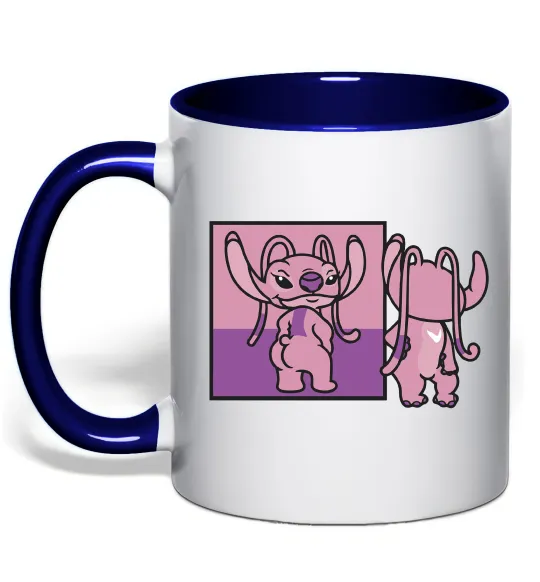 Чашка с цветной ручкой Енджел в дзеркалі Глубокий темно-синий фото