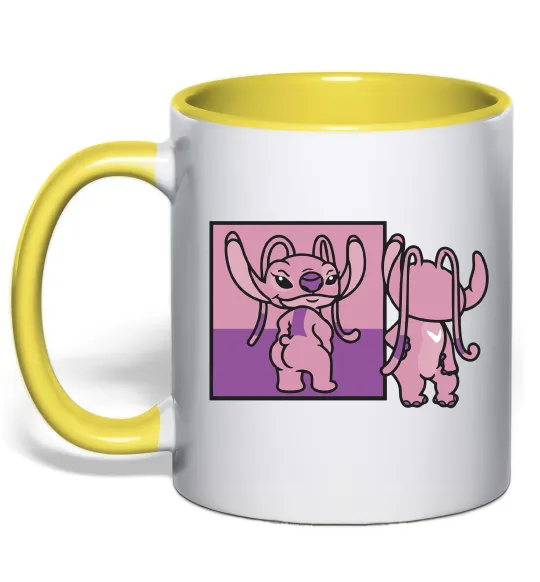 Чашка с цветной ручкой Енджел в дзеркалі Лимонный фото