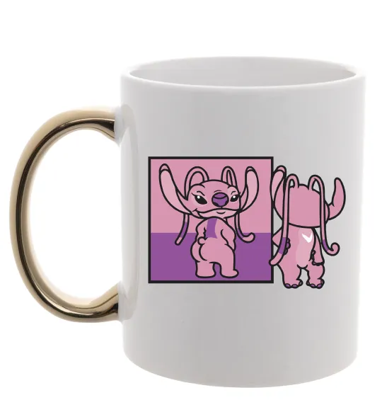 Чашка с цветной ручкой Енджел в дзеркалі Золото фото