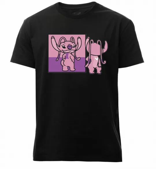 Мужская премиум футболка Енджел в дзеркалі Черный фото