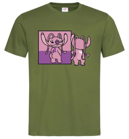 Мужская футболка Енджел в дзеркалі Оливковый фото