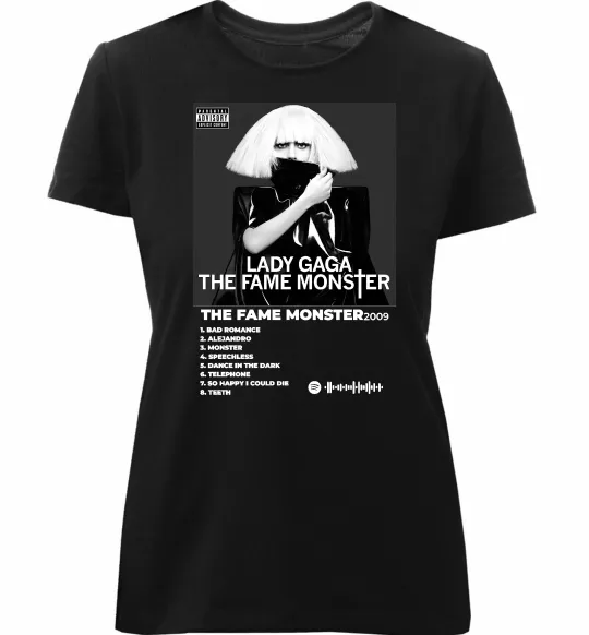 Женская премиум футболка Lady Gaga Fame monster Черный фото
