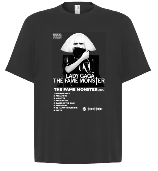 Футболка Оверсайз Lady Gaga Fame monster Чорний фото