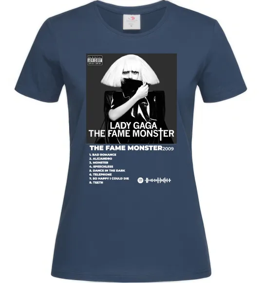 Женская футболка Lady Gaga Fame monster Темно-синий фото