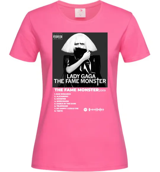 Женская футболка Lady Gaga Fame monster Ярко-розовый фото