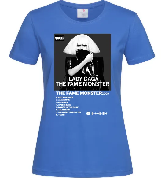 Женская футболка Lady Gaga Fame monster Ярко-синий фото