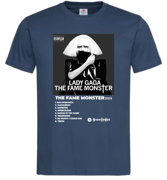 Мужская футболка Lady Gaga Fame monster Темно-синий фото