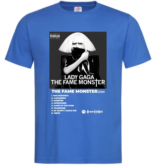 Мужская футболка Lady Gaga Fame monster Ярко-синий фото