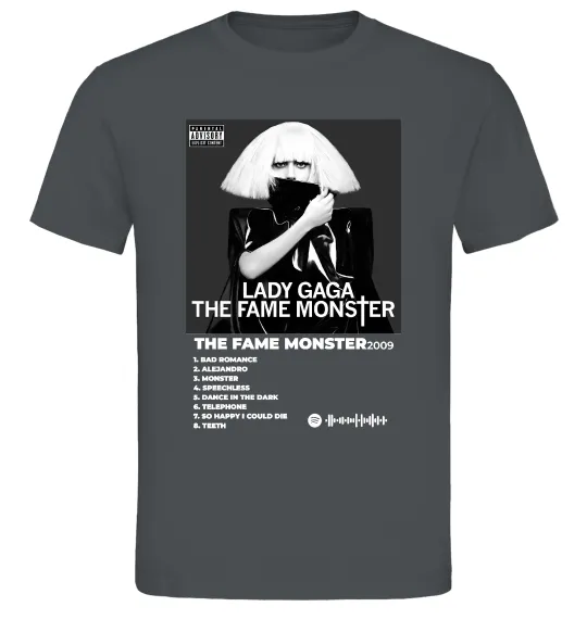 Мужская футболка Lady Gaga Fame monster Графит фото