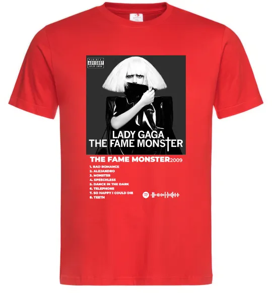 Мужская футболка Lady Gaga Fame monster Красный фото
