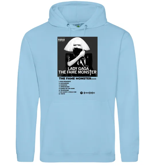 Мужская толстовка (худи) Lady Gaga Fame monster Голубой фото