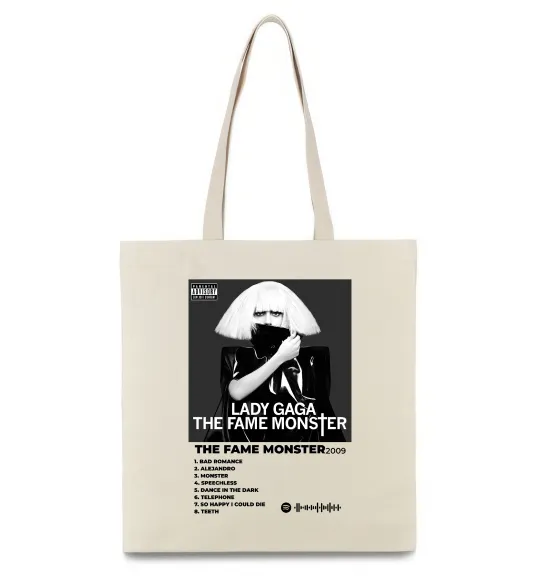 Эко-сумка Lady Gaga Fame monster Бежевый фото