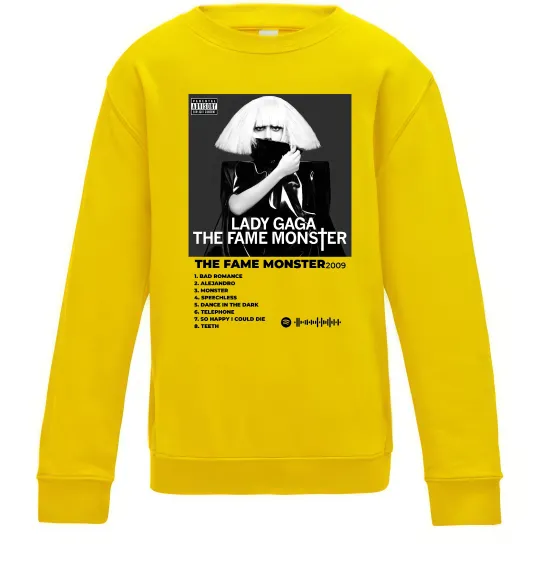 Дитячий світшот Lady Gaga Fame monster Сонячно жовтий фото