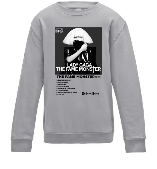 Дитячий світшот Lady Gaga Fame monster Сірий меланж фото