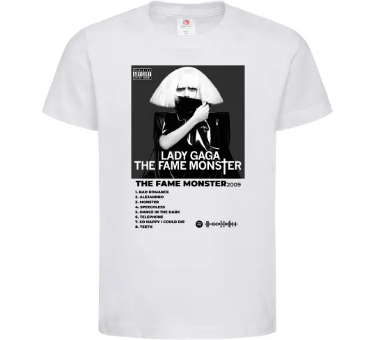 Детская футболка Lady Gaga Fame monster Белый фото