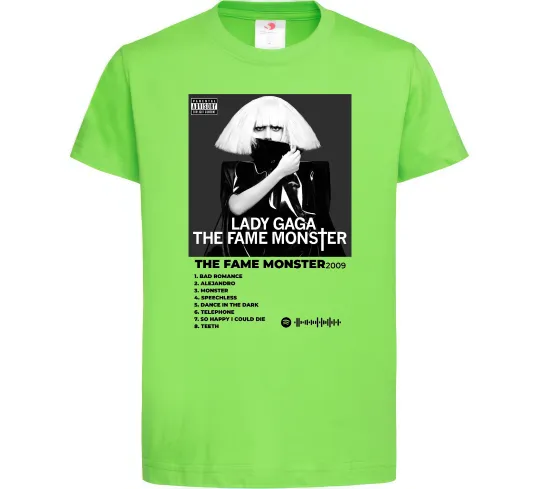Детская футболка Lady Gaga Fame monster Лаймовый фото