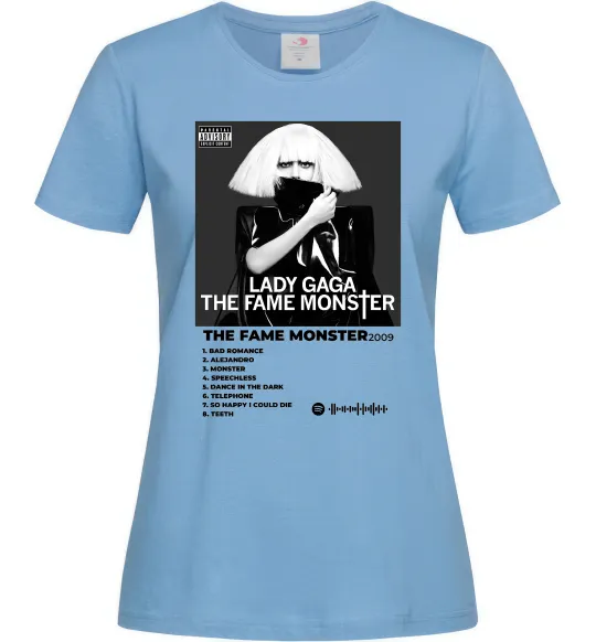 Женская футболка Lady Gaga Fame monster Голубой фото