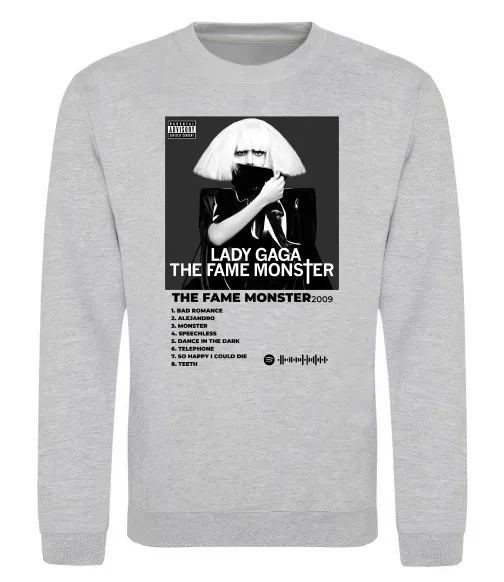 Світшот Lady Gaga Fame monster Сірий меланж фото