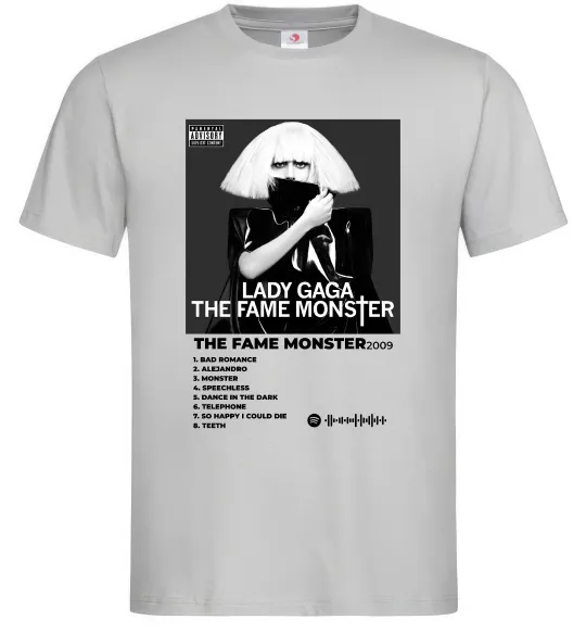 Мужская футболка Lady Gaga Fame monster Серый фото