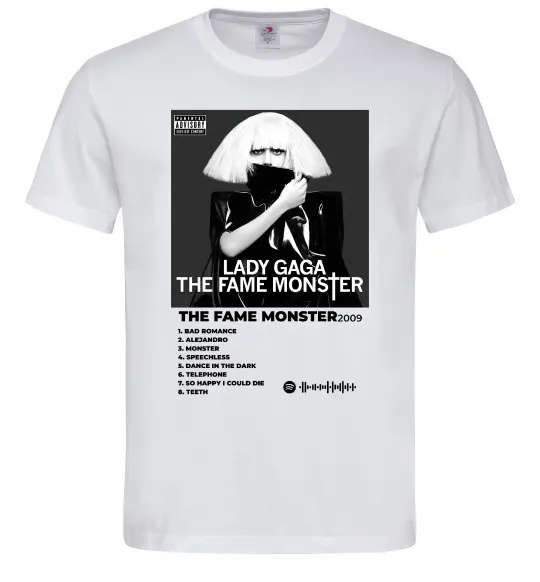 Мужская футболка Lady Gaga Fame monster Белый фото