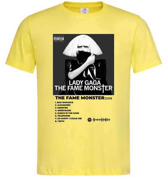 Мужская футболка Lady Gaga Fame monster Лимонный фото