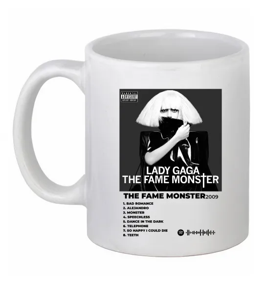 Чашка керамическая Lady Gaga Fame monster Белый фото