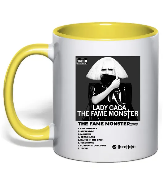 Чашка с цветной ручкой Lady Gaga Fame monster Солнечно желтый фото