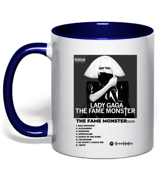 Чашка с цветной ручкой Lady Gaga Fame monster Глубокий темно-синий фото