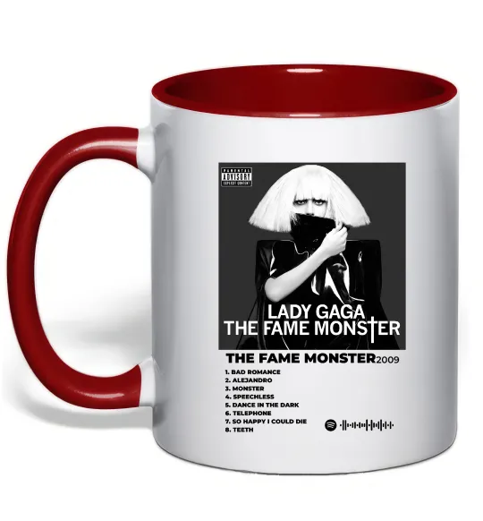 Чашка с цветной ручкой Lady Gaga Fame monster Красный фото