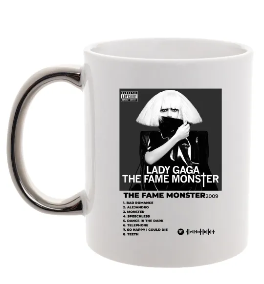 Чашка с цветной ручкой Lady Gaga Fame monster Серебро фото