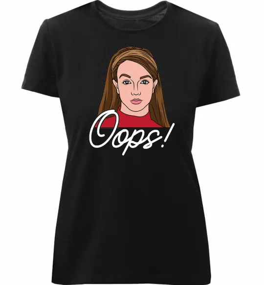 Женская премиум футболка Britney Oops Черный фото
