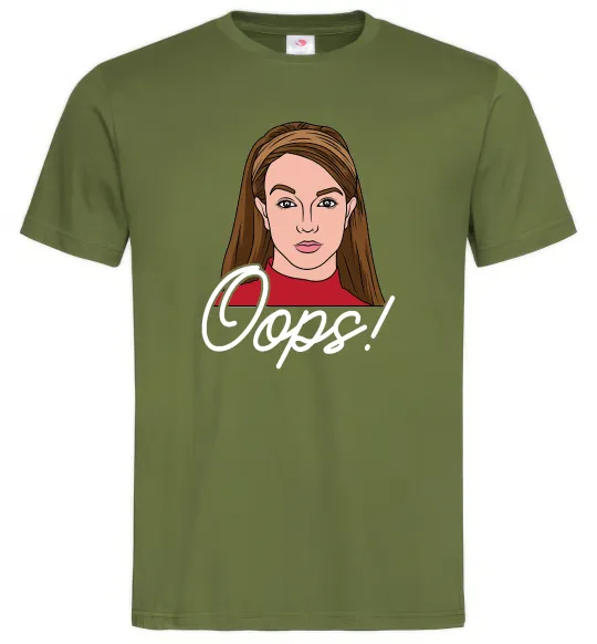 Мужская футболка Britney Oops Оливковый фото