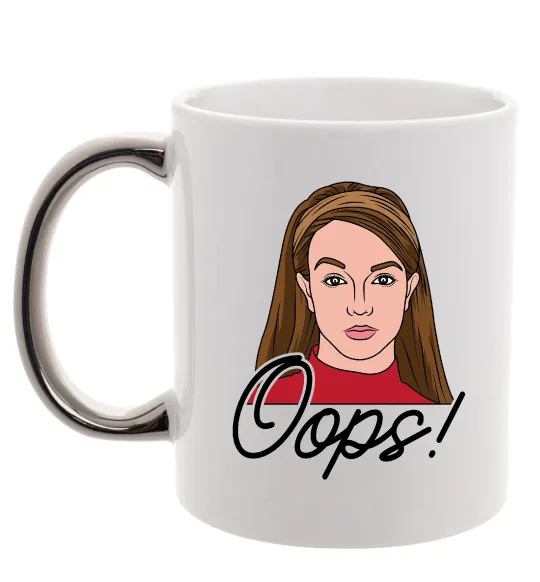 Чашка с цветной ручкой Britney Oops Серебро фото