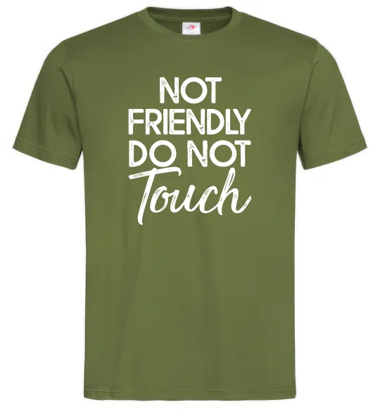 Мужская футболка Do not touch Оливковый фото