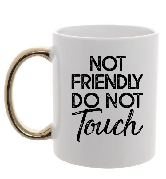 Чашка с цветной ручкой Do not touch Золото фото