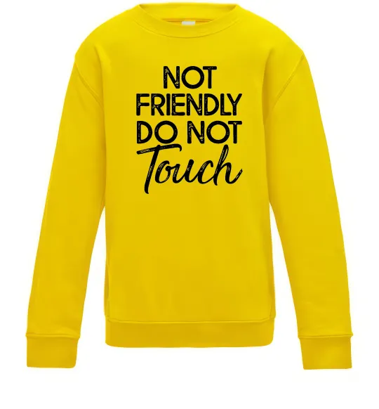 Детский Свитшот Do not touch Солнечно желтый фото