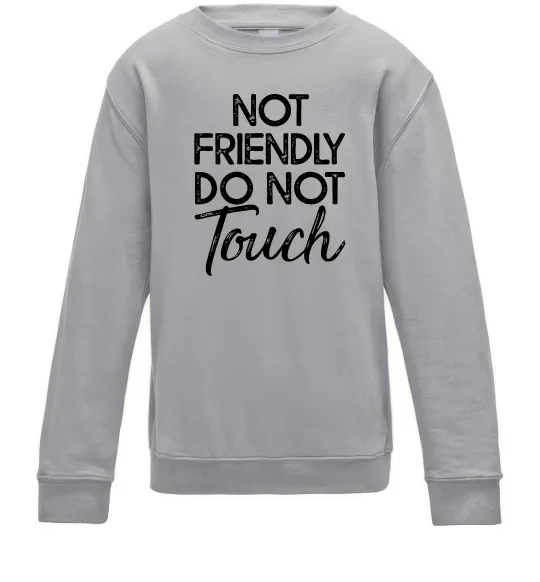 Детский Свитшот Do not touch Серый меланж фото