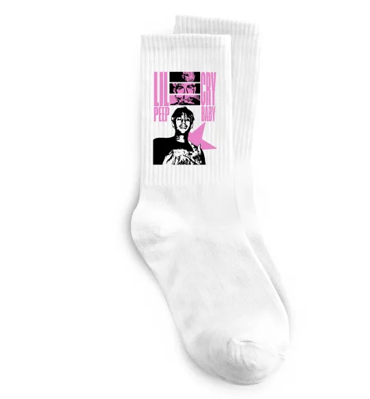 Носки Lil Peep Cry Baby Белый фото