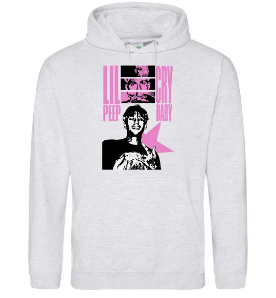 Женская толстовка (худи) Lil Peep Cry Baby Серый меланж фото