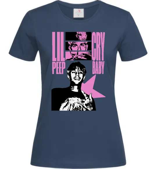 Женская футболка Lil Peep Cry Baby Темно-синий фото
