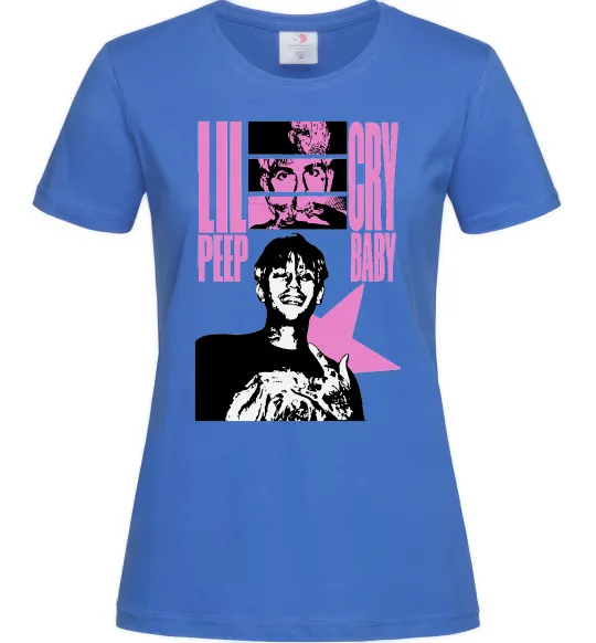 Женская футболка Lil Peep Cry Baby Ярко-синий фото