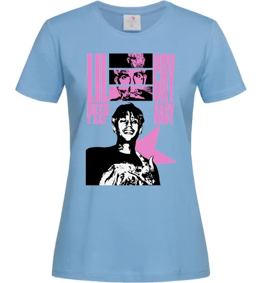 Женская футболка Lil Peep Cry Baby Голубой фото