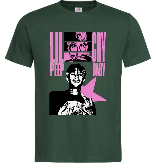 Мужская футболка Lil Peep Cry Baby Темно-зеленый фото