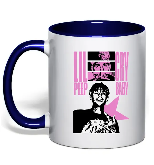 Чашка с цветной ручкой Lil Peep Cry Baby Глубокий темно-синий фото