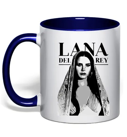 Чашка з кольоровою ручкою Lana Del Rey Глибокий темно-синій фото