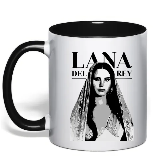Чашка з кольоровою ручкою Lana Del Rey Чорний фото