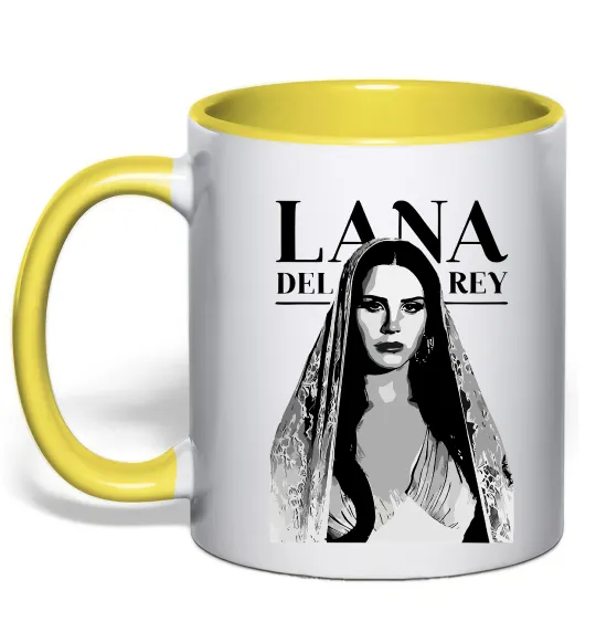 Чашка з кольоровою ручкою Lana Del Rey Лимонний фото