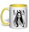 Чашка з кольоровою ручкою Lana Del Rey Лимонний фото